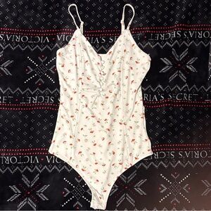 White Floral Bodysuit